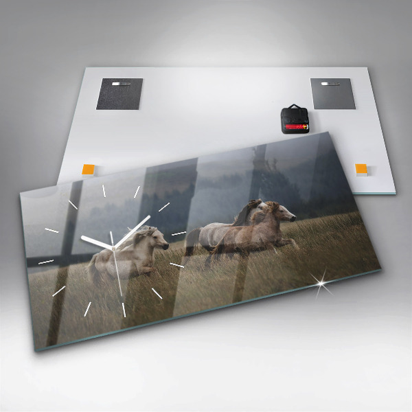 Zegar poziomy Konie w galopie