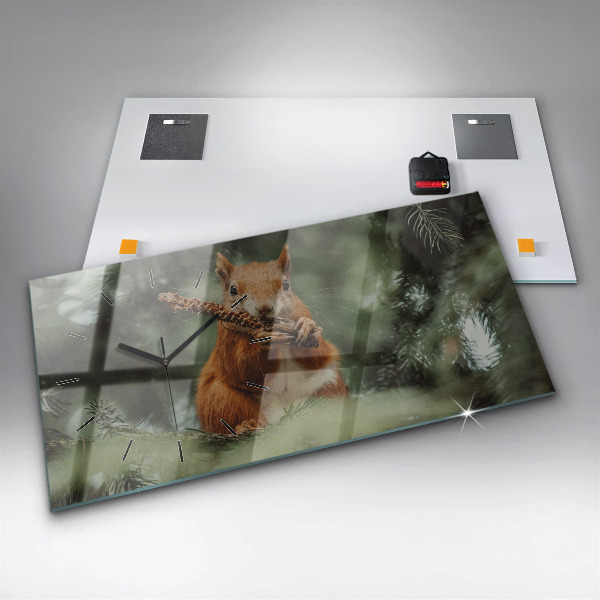 Zegar poziomy Wiewiórka i dzika natura