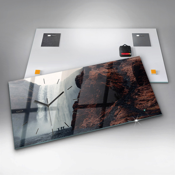 Zegar poziomy Wodospad Islandia Krajobraz