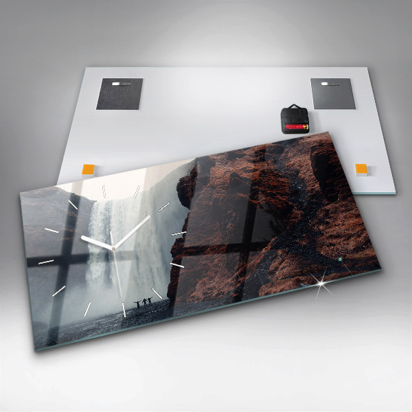 Zegar poziomy Wodospad Islandia Krajobraz