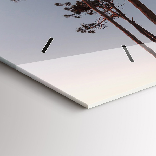 Zegar poziomy Półksiężyc i drzewa