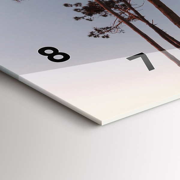 Zegar poziomy Półksiężyc i drzewa