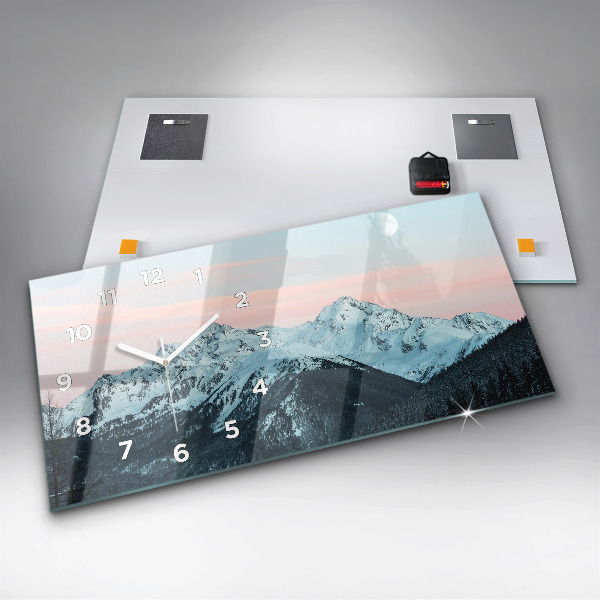 Zegar poziomy Pasmo górskie zimą