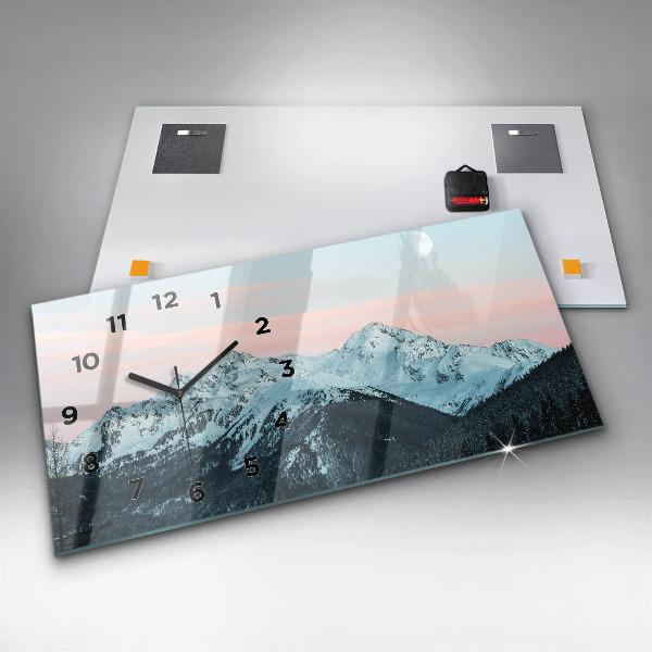 Zegar poziomy Pasmo górskie zimą