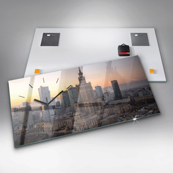 Zegar poziomy Panorama Warszawy