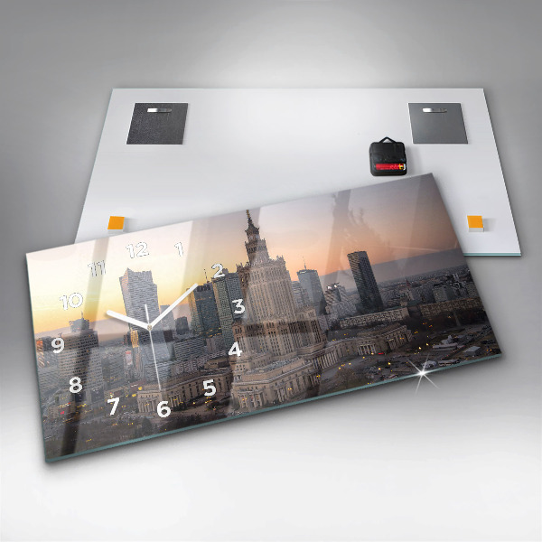 Zegar poziomy Panorama Warszawy