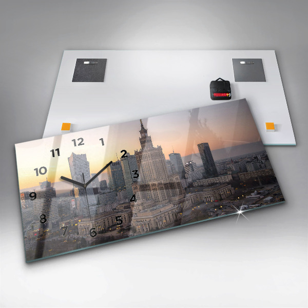 Zegar poziomy Panorama Warszawy
