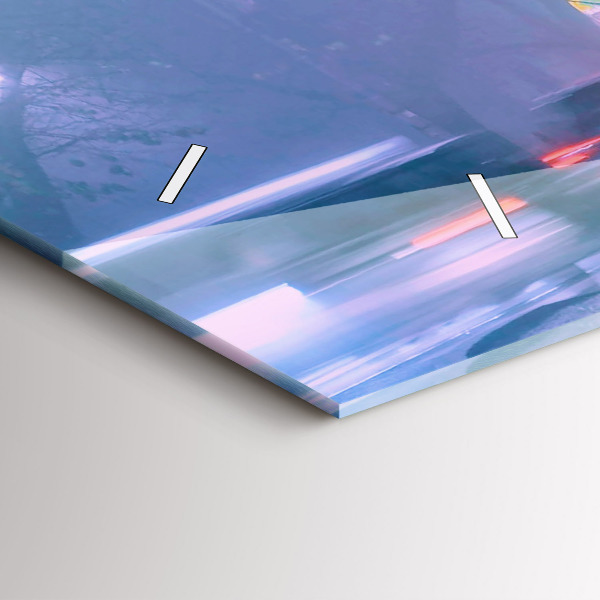 Zegar ścienny poziomy Warszawa we mgle