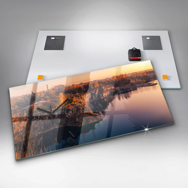 Zegar poziomy Kraków jezioro Zakrzówek jesień