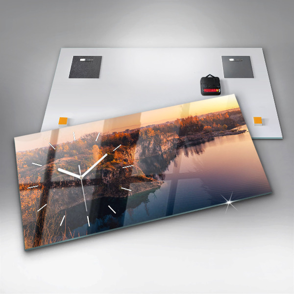 Zegar poziomy Kraków jezioro Zakrzówek jesień