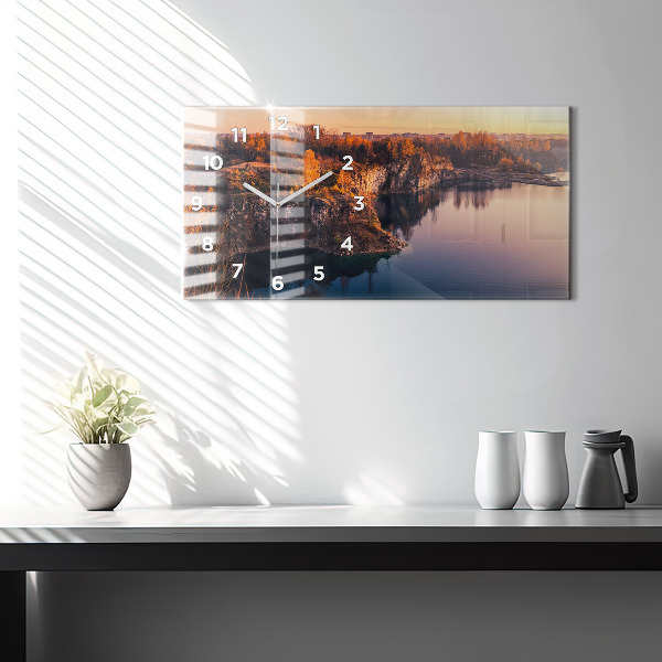 Zegar poziomy Kraków jezioro Zakrzówek jesień