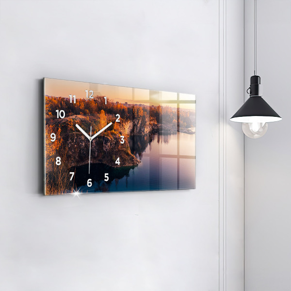 Zegar poziomy Kraków jezioro Zakrzówek jesień