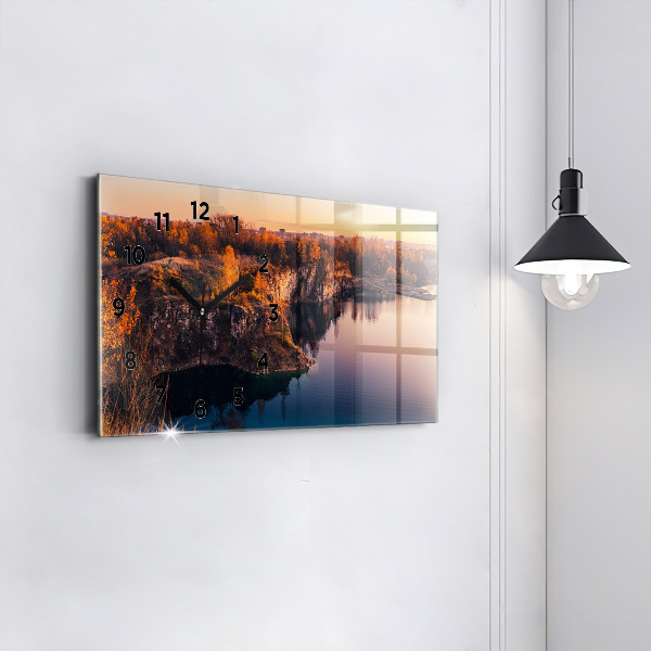 Zegar poziomy Kraków jezioro Zakrzówek jesień