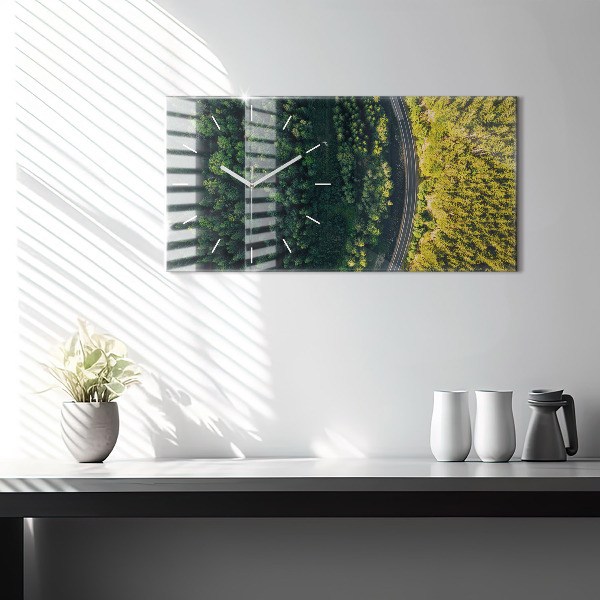 Zegar poziomy Las z lotu ptaka