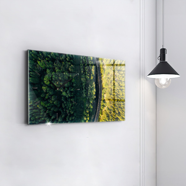 Zegar poziomy Las z lotu ptaka