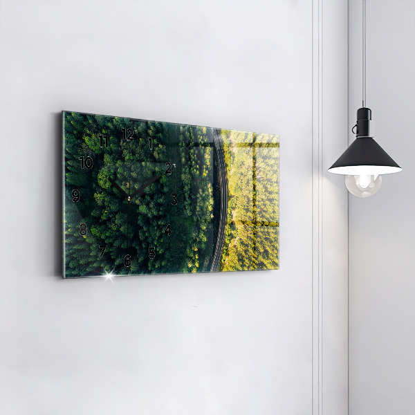 Zegar poziomy Las z lotu ptaka