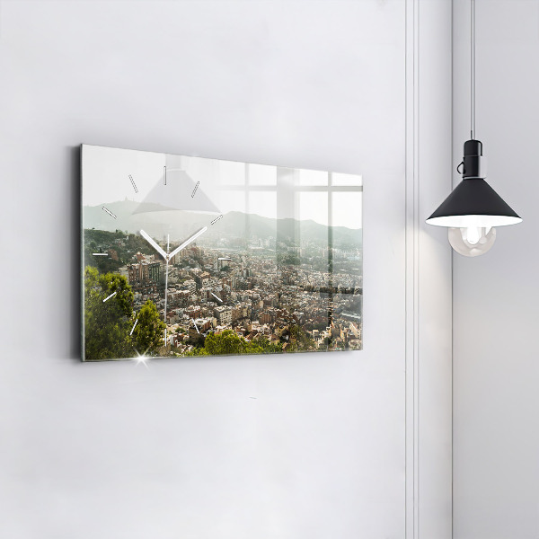 Zegar poziomy Barcelona widok Montjuic