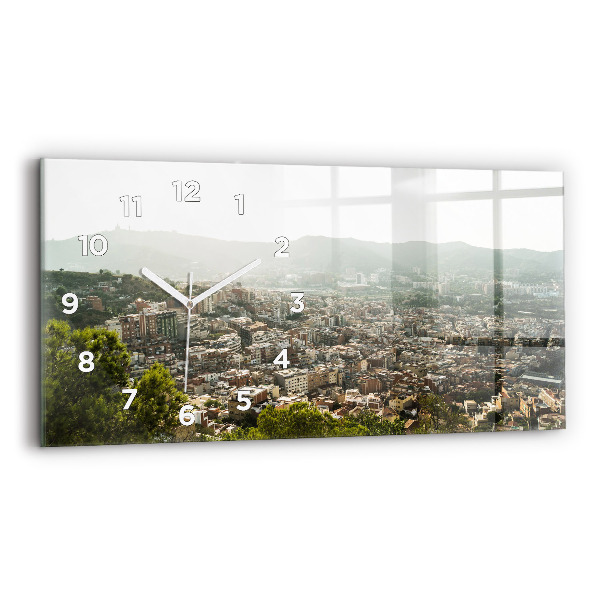 Zegar poziomy Barcelona widok Montjuic