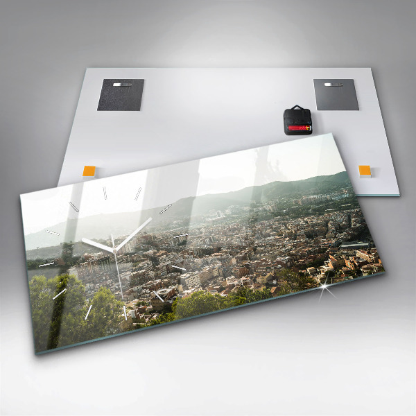 Zegar poziomy Barcelona widok Montjuic