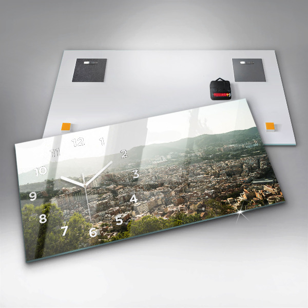 Zegar poziomy Barcelona widok Montjuic