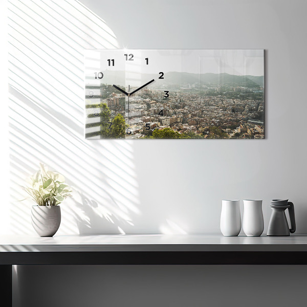 Zegar poziomy Barcelona widok Montjuic