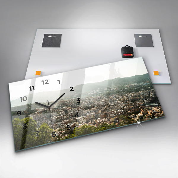Zegar poziomy Barcelona widok Montjuic