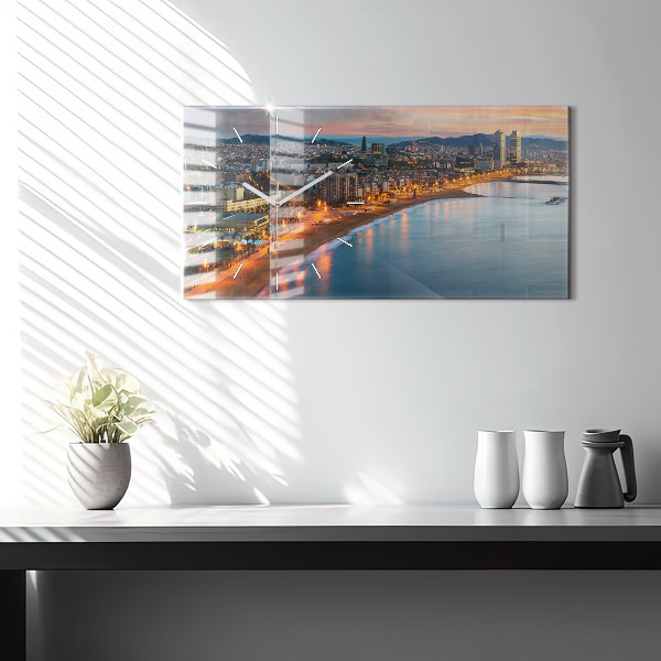 Zegar szklany poziomy Plaża w Barcelonie