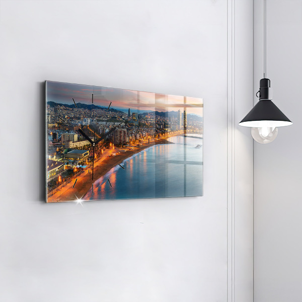 Zegar szklany poziomy Plaża w Barcelonie