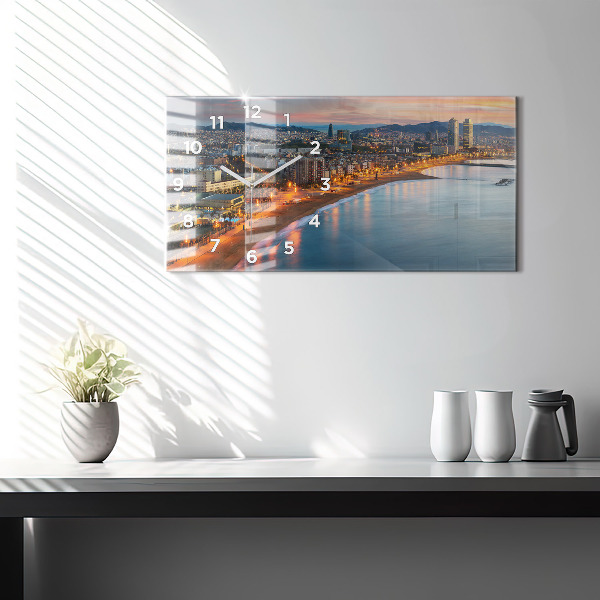 Zegar szklany poziomy Plaża w Barcelonie