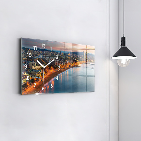 Zegar szklany poziomy Plaża w Barcelonie