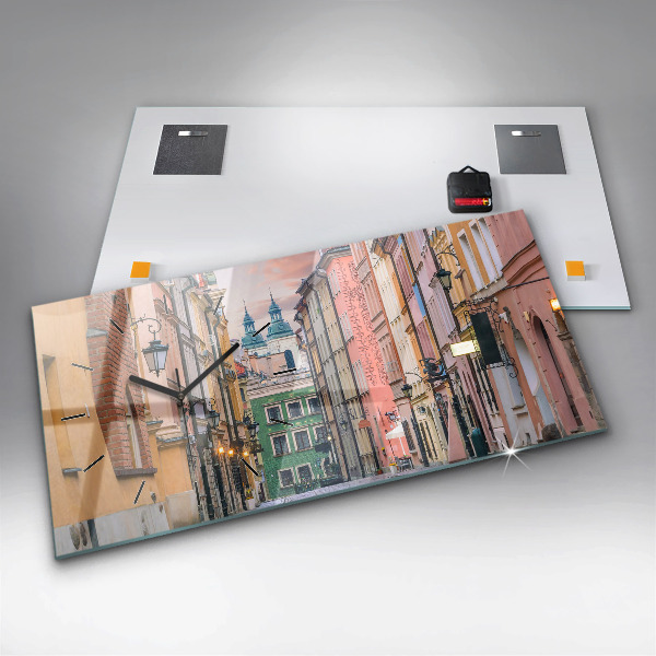 Zegar szklany poziomy Stare miasto w Warszawie