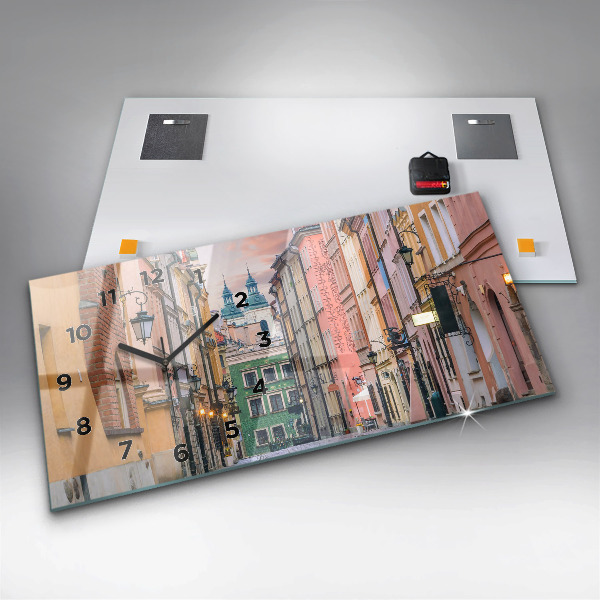 Zegar szklany poziomy Stare miasto w Warszawie