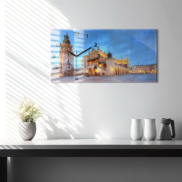 Zegar ścienny poziomy Rynek Główny w Krakowie