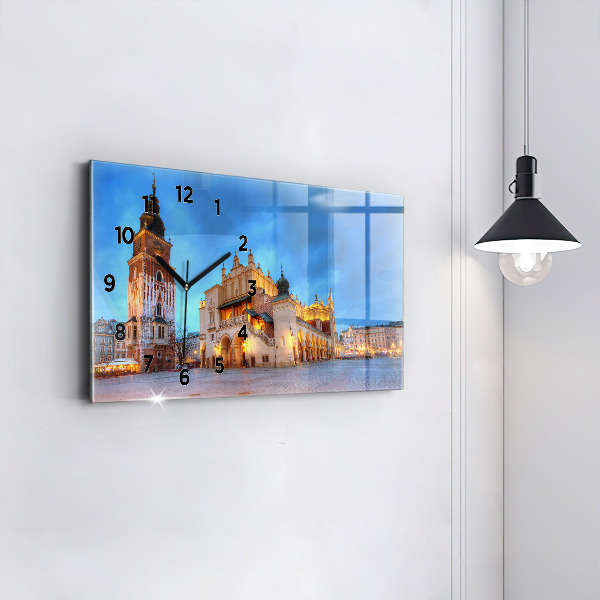 Zegar ścienny poziomy Rynek Główny w Krakowie