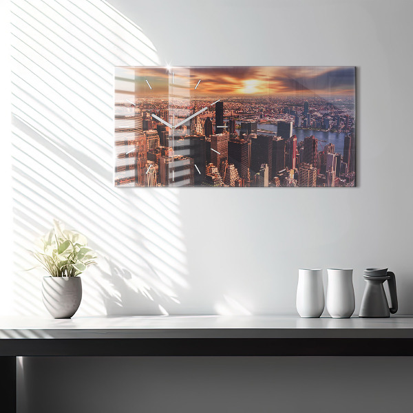 Zegar poziomy Panorama miasta zachód