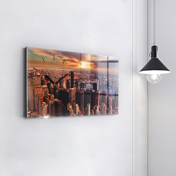 Zegar poziomy Panorama miasta zachód