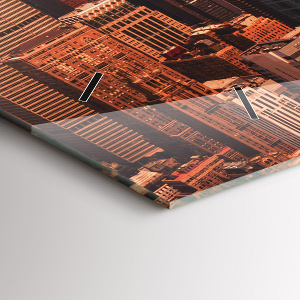 Zegar poziomy Panorama miasta zachód