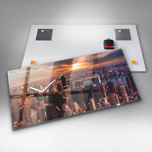 Zegar poziomy Panorama miasta zachód