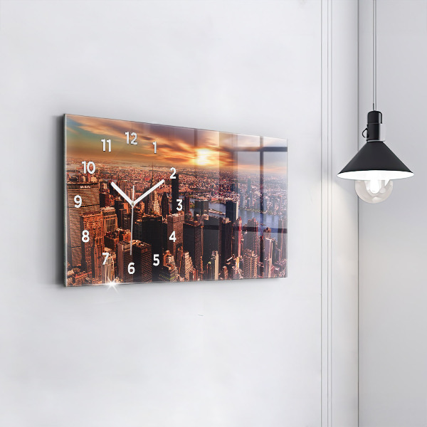 Zegar poziomy Panorama miasta zachód