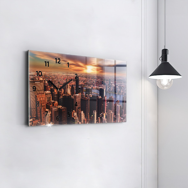 Zegar poziomy Panorama miasta zachód
