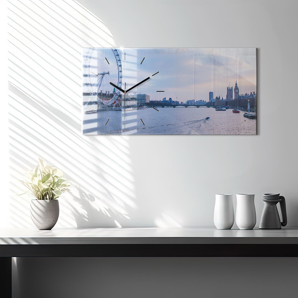 Zegar poziomy London Eye panorama miasta