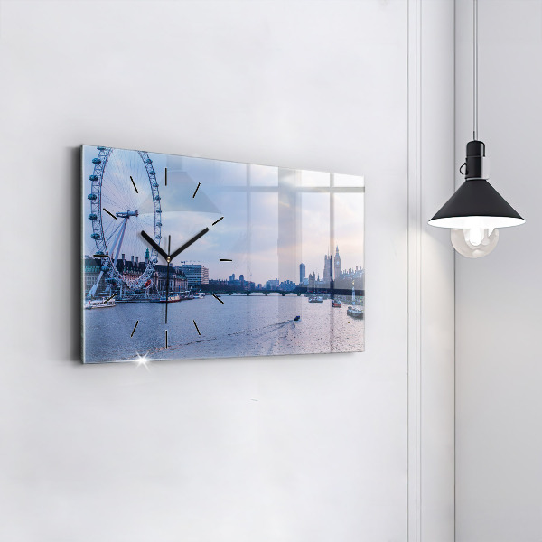 Zegar poziomy London Eye panorama miasta