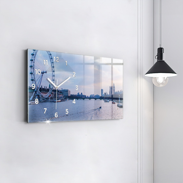 Zegar poziomy London Eye panorama miasta