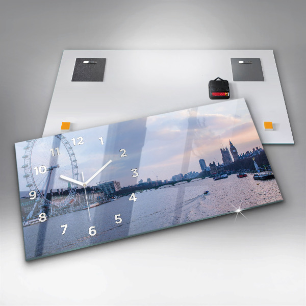 Zegar poziomy London Eye panorama miasta