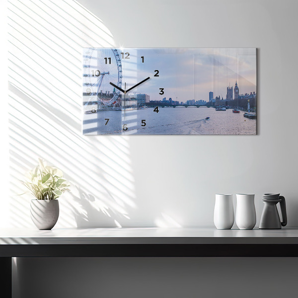 Zegar poziomy London Eye panorama miasta