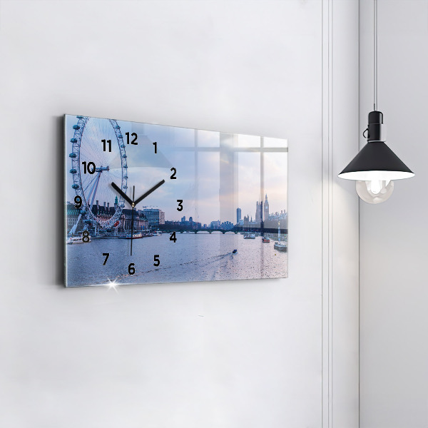 Zegar poziomy London Eye panorama miasta