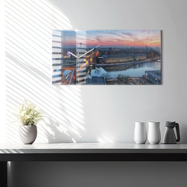 Zegar ścienny poziomy Wrocław z drona