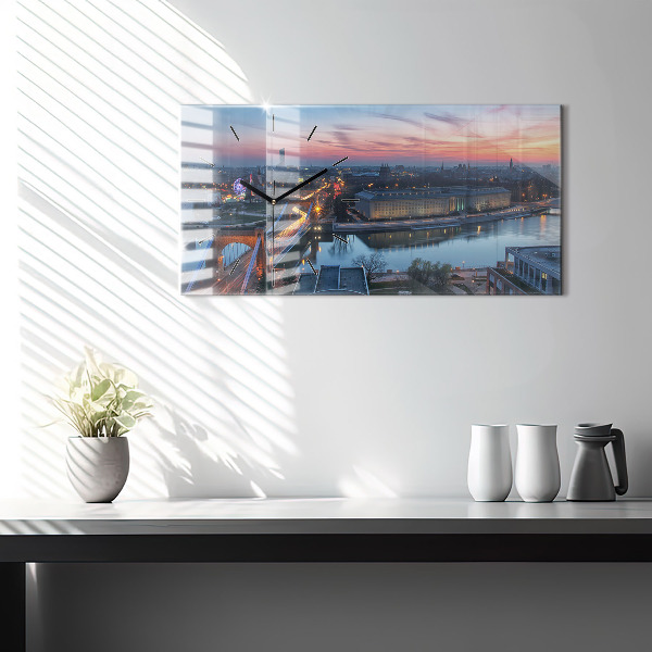 Zegar ścienny poziomy Wrocław z drona