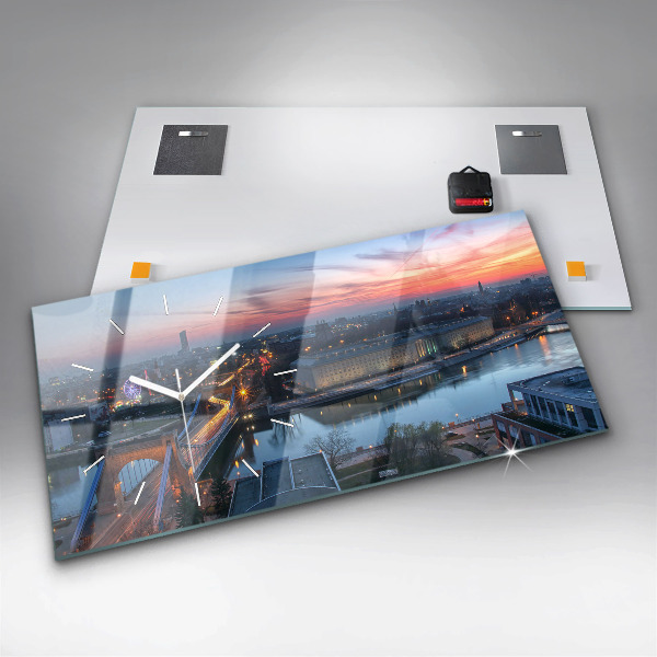 Zegar ścienny poziomy Wrocław z drona