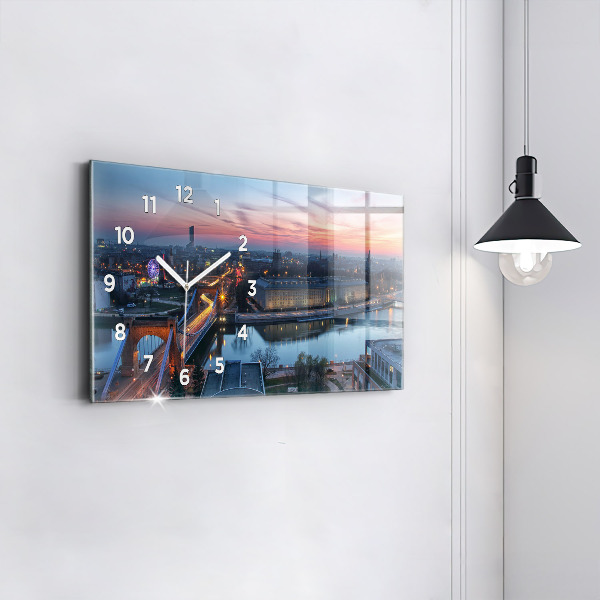 Zegar ścienny poziomy Wrocław z drona